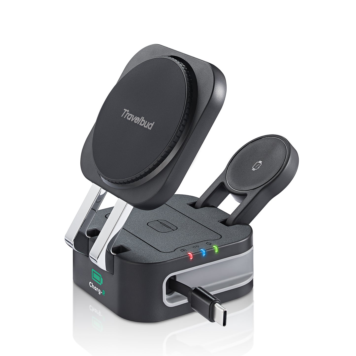 Travelbud 4-in-1 Travel Docking Station with Built-in Retractable Cable