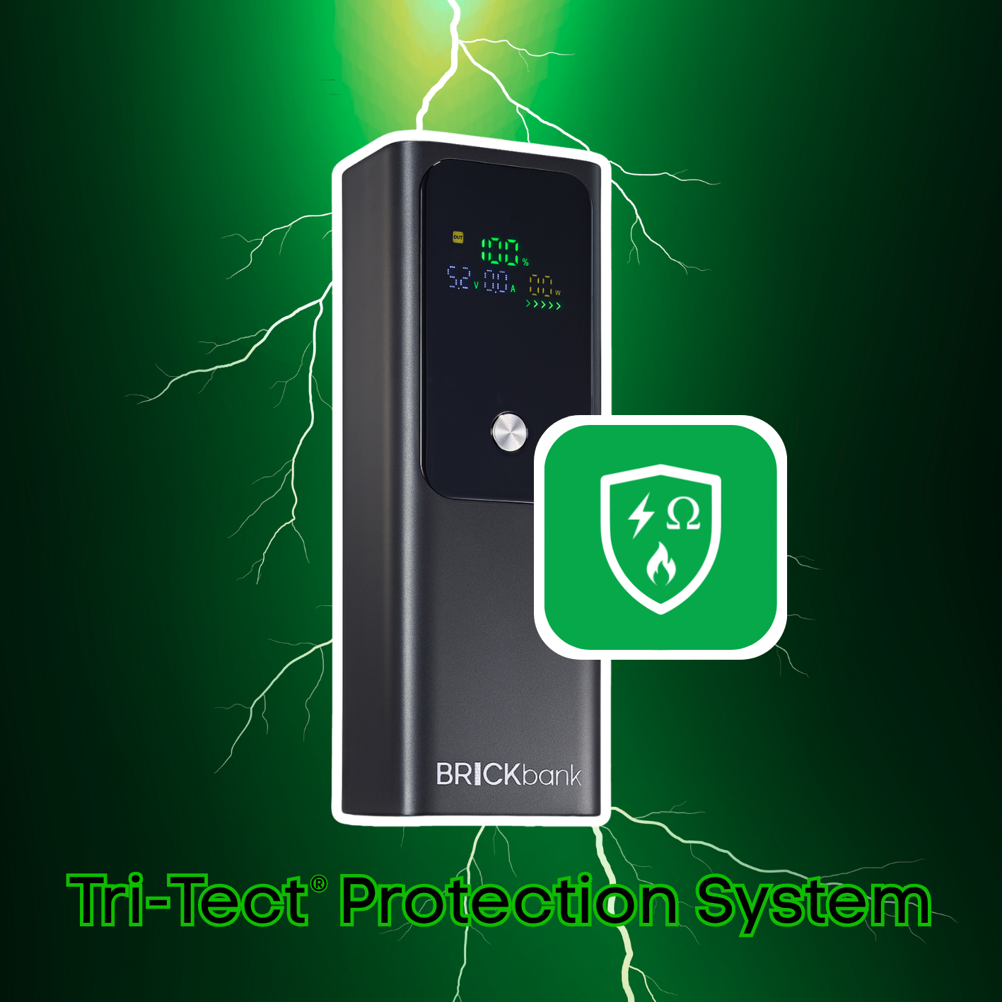 Brickbank 100W PD, 20,000mAh 3xUSB Powerbank with Digivue Display