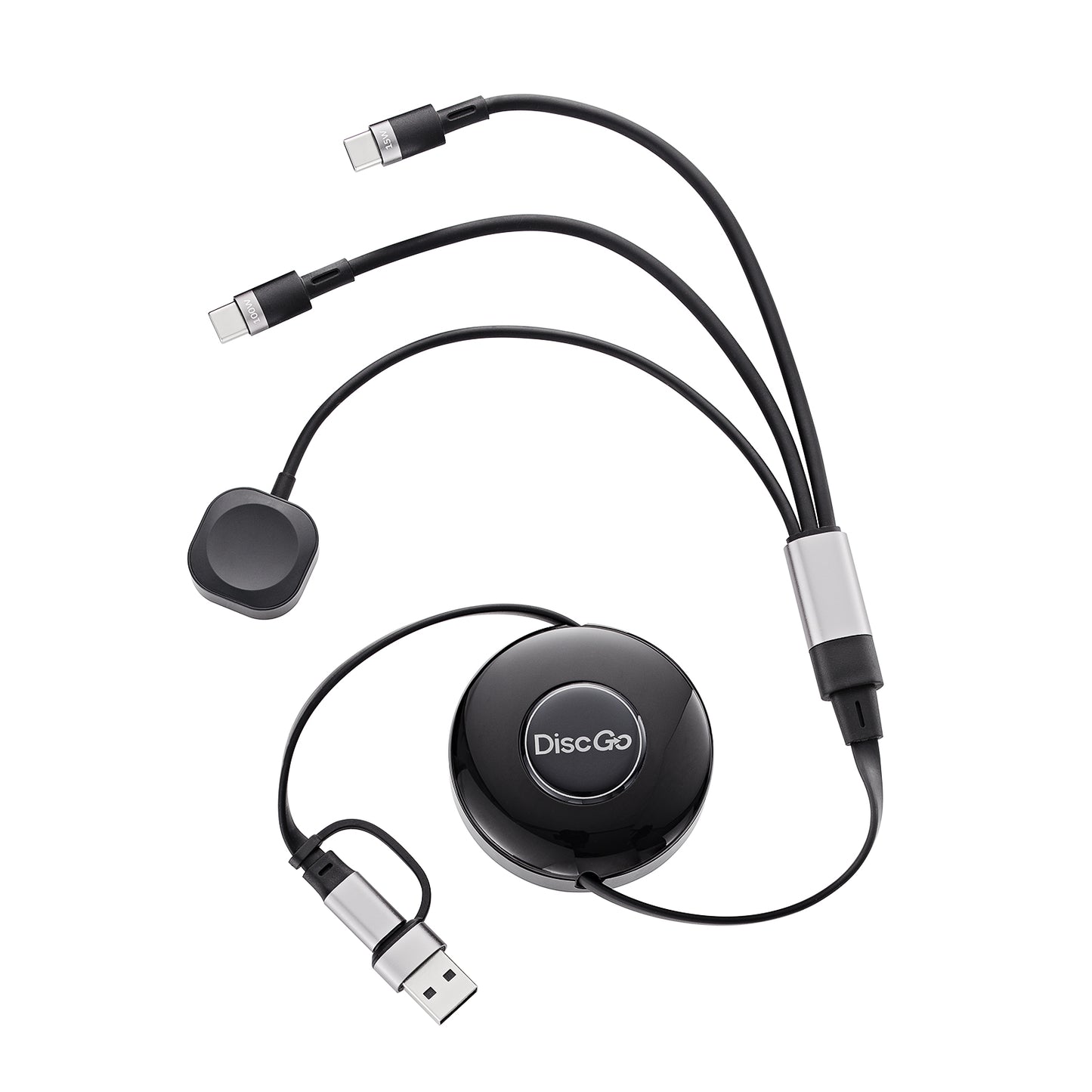 DiscGo 3-in-1 Retractable Cable Set