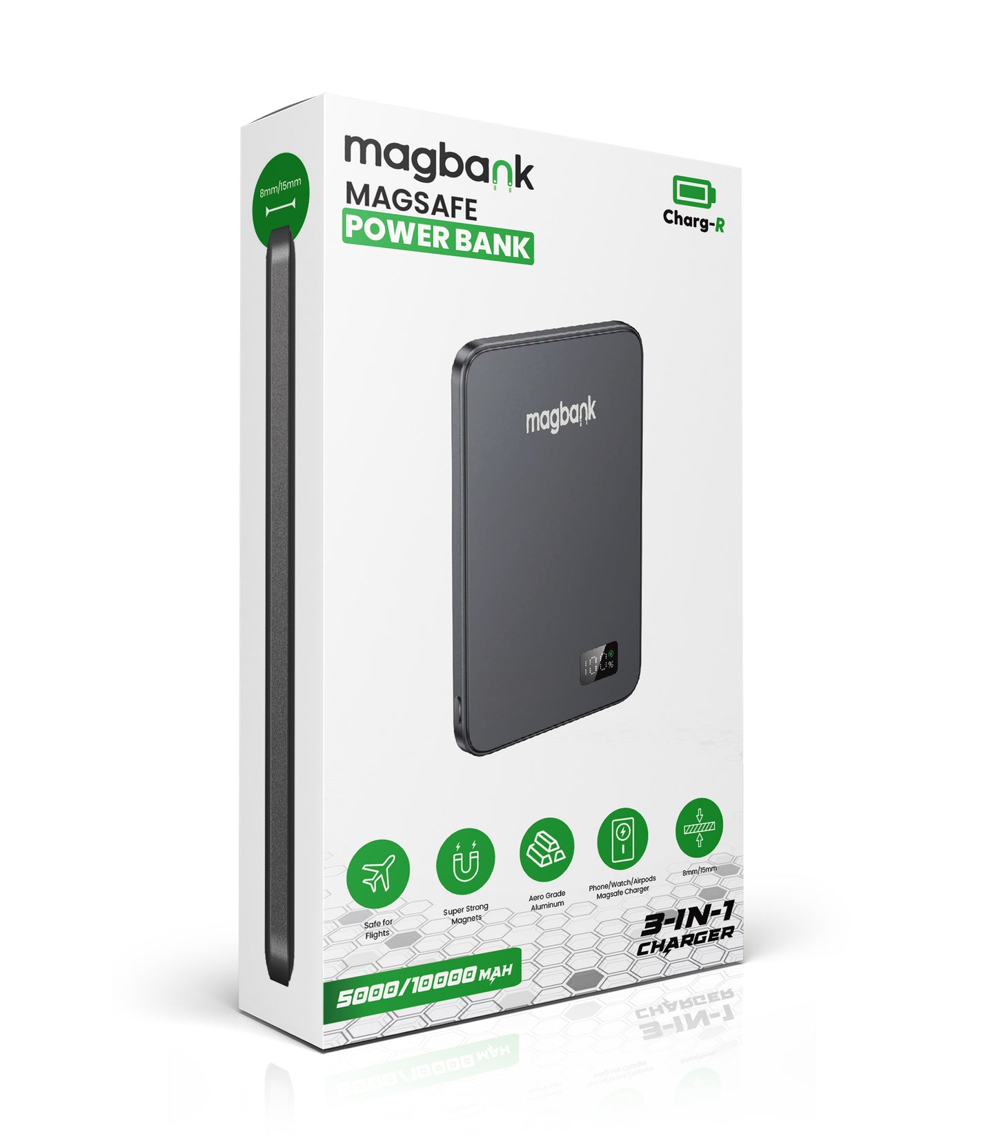 Magbank 3-in-1 Magsafe Compatible Wireless Powerbank (Charges Phone/Watch/Airpods)