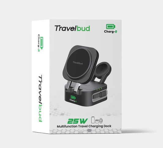 Travelbud 4-in-1 Travel Docking Station with Built-in Retractable Cable